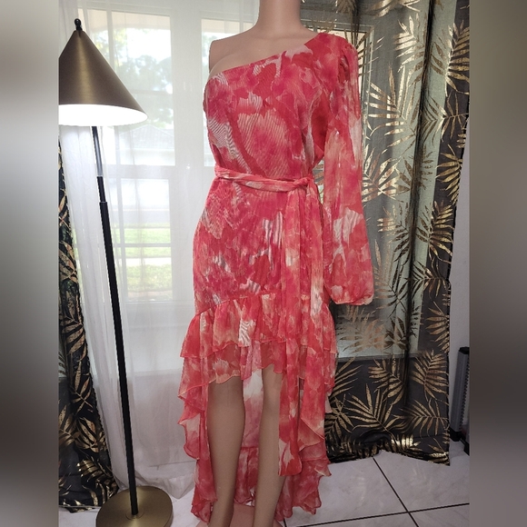 Gianni Bini Vibrant Pink One-Shoulder Dress - Picture 14 of 15